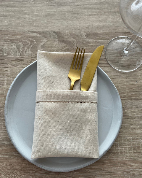 Natural Organic Πετσέτα Φαγητού Catering Γαλλική Γωνία & Αζούρ Elsa Panama 48x48cm