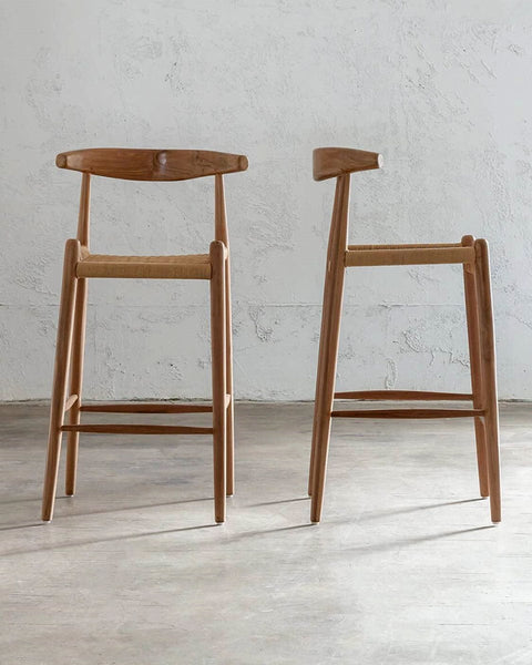 Ψηλό Σκαμπώ απο Ξύλο Teak Bilbao 50x50x100/73cm