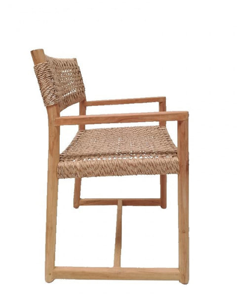 Πολυθρόνα Από Ξύλο Teak με Συνθετικό Κορδόνι Boxfresh 53x47x75cm