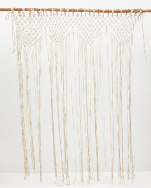 Βαμβακερή Πλεκτή Χειροποίητη Macrame Natural Κουρτίνα Briar 200x240cm