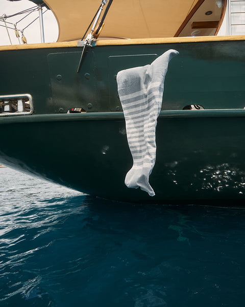 Βαμβακερή Ριγέ Ζακάρ Πετσέτα Θαλάσσης- Πισίνας Deck Emobi 86x170cm σε 3 Αποχρώσεις