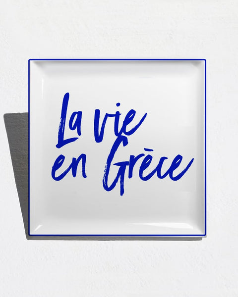 Πιάτο Λευκή Πορσελάνη La vie en Grece Tomy K 21x21cm