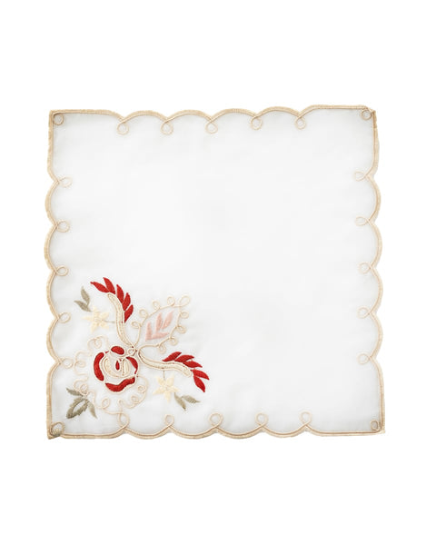 Μπομπονιέρα Κέντημα Μπορντώ Άνθη Arabesque Bo Maison 30x30cm