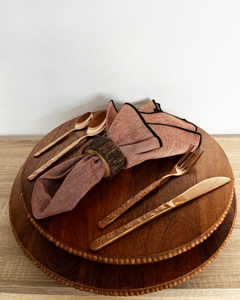 Στρογγυλός Ξύλινος Περιστρεφόμενος Δίσκος Σερβιρίσματος Obi σε 2 Μεγέθη