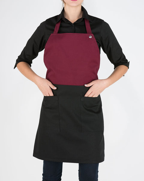 Unisex Δίχρωμη Ολόσωμη Ποδιά Μπούστο Cuisine σε 3 Αποχρώσεις