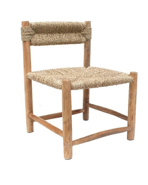 Πολυθρόνα Από Ξύλο Teak Πλεκτή με Κορδόνι Bali 60x60x80cm