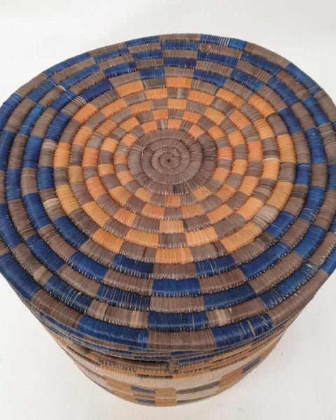 Διακοσμητικό Καλάθι από Φύλλα Φοίνικα Mosaic 40x40x45cm