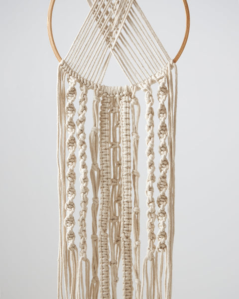 Boho Διακοσμητικό Τοίχου Macrame Ονειροπαγίδα με Κρόσσια Silas 30x60cm