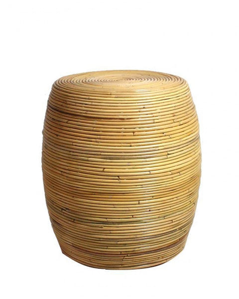 Σκαμπώ Χαμηλό από Φυσικό Rattan & Bamboo Raw 42x42x47cm