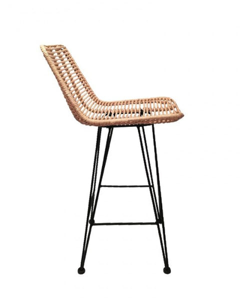 Ψηλό Σκαμπώ απο Φυσικό Rattan Pilar 44x50x65/90cm