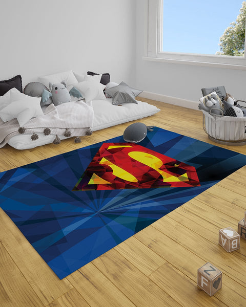 Παιδικό Χαλί Superman Logo Warner Bros σε 2 Διαστάσεις
