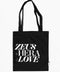 Βαμβακερή Μαύρη Τσάντα Tote Bag Zeus+Hera Tomy K 37x40cm
