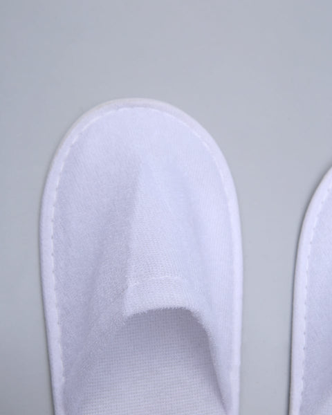 Πετσετέ Λευκές Κλειστές Λεπτές Παντόφλες Slipper 