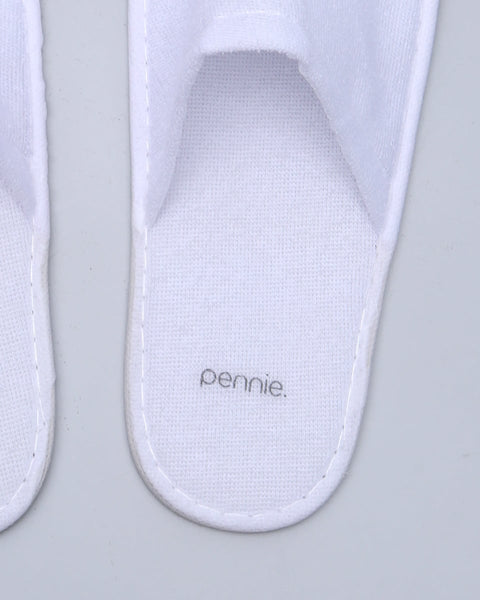 Πετσετέ Λευκές Κλειστές Λεπτές Παντόφλες Slipper 