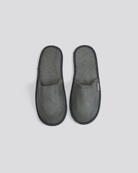 Πετσετέ Γκρι Κλειστές Λεπτές Παντόφλες Slipper 