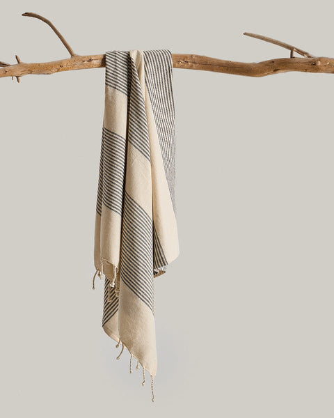 Βαμβακερό Παρεό Sarong με Λεπτές Ρίγες & Κρόσσι Kalea 90x170cm