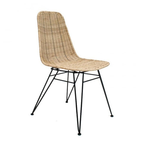Πλεκτή Χειροποίητη Καρέκλα από Φυσικό Rattan Nina 44x55x47.5cm