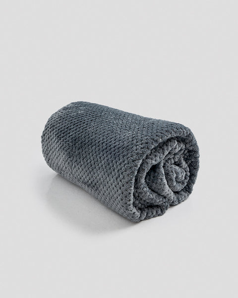 Βελουτέ Ριχτάρι- Κουβέρτα Ανάγλυφη Coral Fleece Minthi σε 4 Αποχρώσεις-Ανθρακί-Υπέρδιπλη