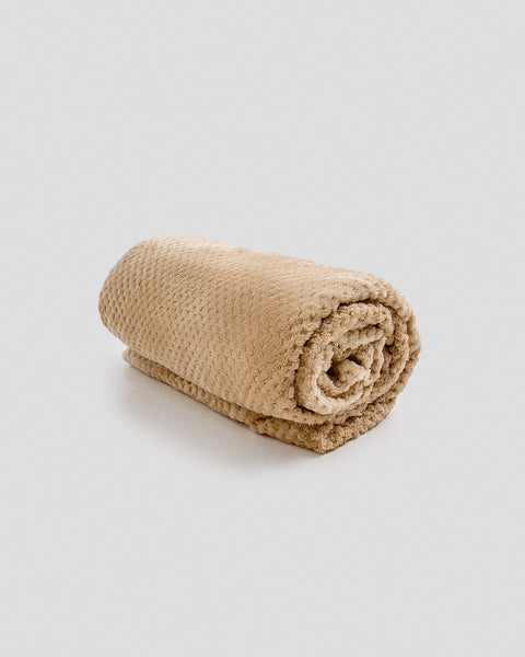 Βελουτέ Ριχτάρι- Κουβέρτα Ανάγλυφη Coral Fleece Minthi 150x210cm σε 3 Αποχρώσεις-Μπεζ Απαλό