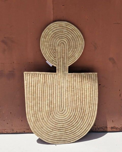 Boho Διακοσμητικό Τοίχου από Φύλλα Φοίνικα Abstract Mask Design 1 50x80cm σε 2 Αποχρώσεις