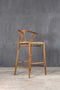 Σκαμπώ Από Teak με Φυσική Ψάθα Agathe 55x70x73cm