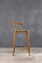 Σκαμπώ Από Teak με Φυσική Ψάθα Agathe 55x70x73cm