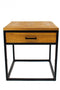 Κομοδίνο Side Table από Ξύλο Teak & Μεταλλική Βάση Aimi 50x50x45cm