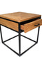 Κομοδίνο Side Table από Ξύλο Teak & Μεταλλική Βάση Aimi 50x50x45cm