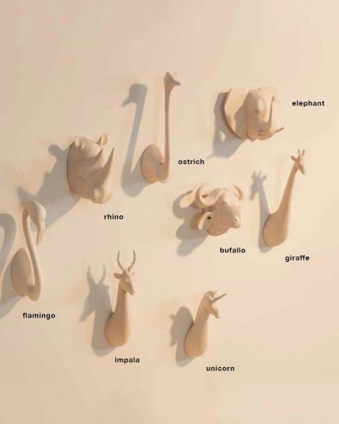 Διακοσμητικό Ξύλινο Άγκιστρο Τοίχου Animal Big Unicorn Υ25cm σε 3 Αποχρώσεις