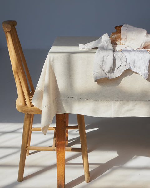 Μονόχρωμο Τραπεζομάντηλο με Αζούρ &amp; Γαλλική Γωνία Amadora-Natural-2 ατόμων