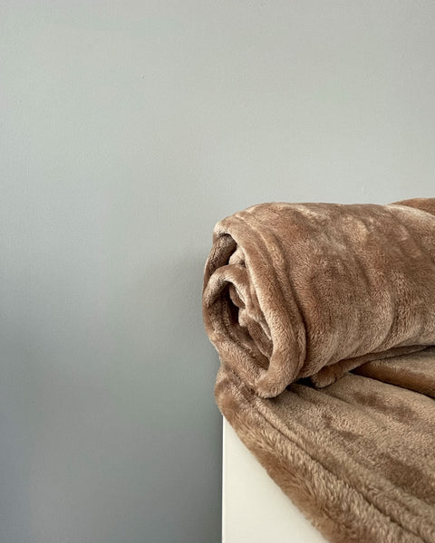 Βελουτέ Κουβέρτα Fleece Μετρίου Πάχους Arctic-Καφέ-Μονή
