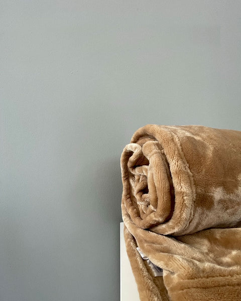 Βελουτέ Κουβέρτα Fleece Μετρίου Πάχους Arctic-Μπεζ Σκούρο-Μονή