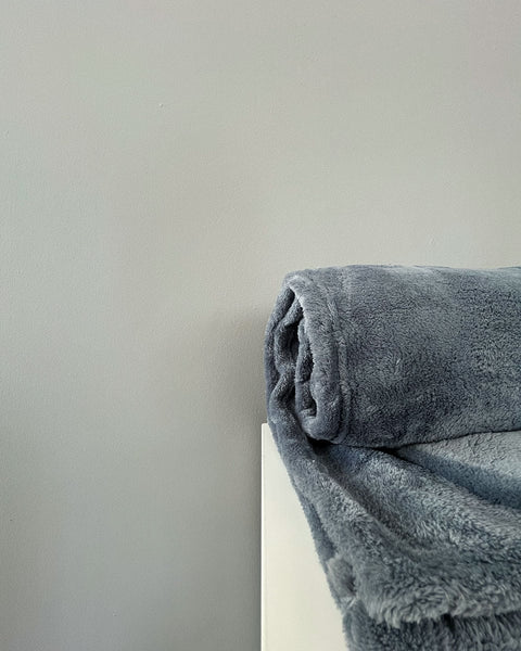 Βελουτέ Κουβέρτα Fleece Μετρίου Πάχους Arctic-Μπλε Γκρι-Καναπέ
