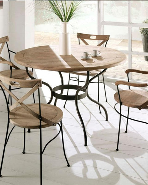 Τραπέζι Ροτόντα με Μεταλλική Βάση Armen 120x120x77cm