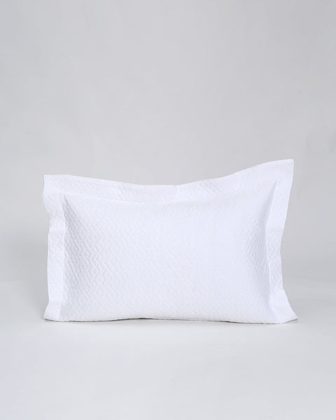 3D Ζακάρ Oxford Μαξιλαροθήκη Γεωμετρικό Pattern Augerinos σε 6 Αποχρώσεις-Άσπρο-45x45 5cm