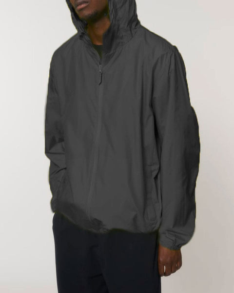 Unisex Αντιανεμικό Jacket με Κουκούλα Basic Line σε 4 Αποχρώσεις-Ανθρακί-X Small