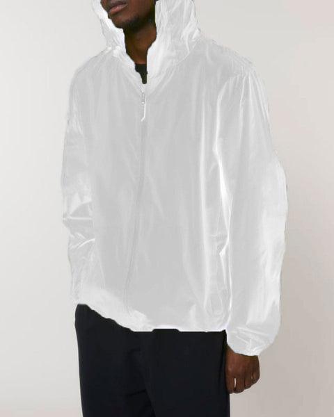 Unisex Αντιανεμικό Jacket με Κουκούλα Basic Line σε 4 Αποχρώσεις-Άσπρο-X Large