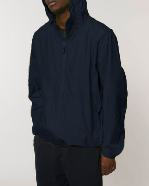 Unisex Αντιανεμικό Jacket με Κουκούλα Basic Line σε 4 Αποχρώσεις-Μπλε Σκούρο-Small
