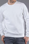 Unisex Βαμβακερό Φούτερ με Λαιμόκοψη Basic Line-Άσπρο-Medium