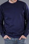 Unisex Βαμβακερό Φούτερ με Λαιμόκοψη Basic Line-Μπλε-X Large
