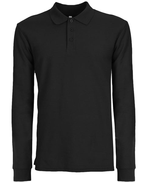 Unisex Μακρυμάνικη Μπλούζα Polo Basic Line 7 Αποχρώσεις-Μαύρο-XX Large