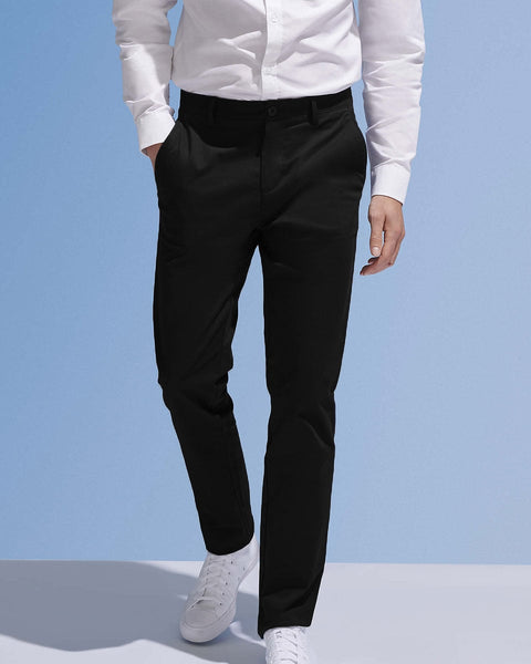 Αντρικό Παντελόνι Chino Basic Line σε 3 Αποχρώσεις-Μαύρο-Size: No 42