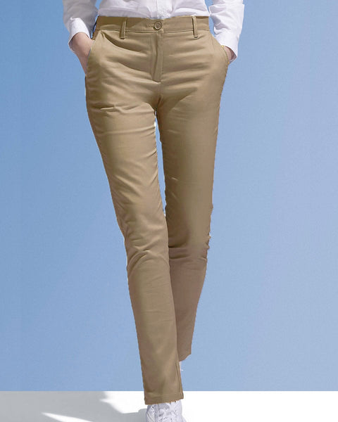 Γυναικείο Παντελόνι Chino Basic Line σε 3 Αποχρώσεις-Μπεζ-Size: No 36