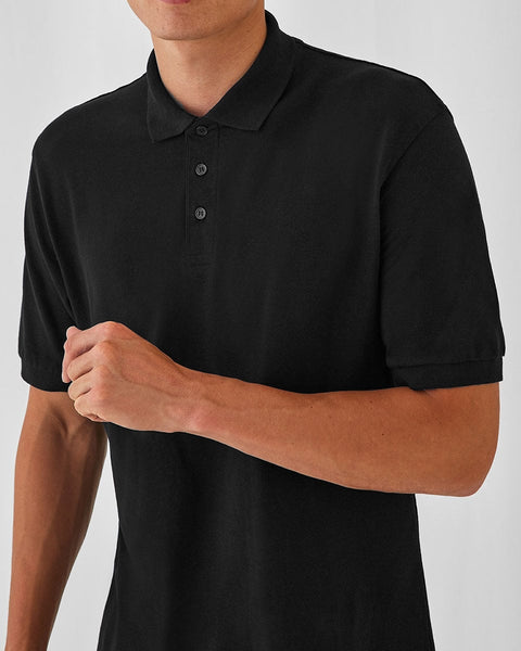 Unisex Βαμβακερή Κοντομάνικη Μπλούζα Polo Basic Line 4 Αποχρώσεις-Μαύρο-Small