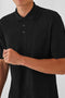Unisex Βαμβακερή Κοντομάνικη Μπλούζα Polo Basic Line 4 Αποχρώσεις-Μαύρο-Medium
