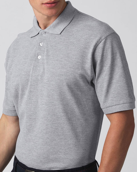 Unisex Βαμβακερή Κοντομάνικη Μπλούζα Polo Basic Line 4 Αποχρώσεις-Γκρι-X Large