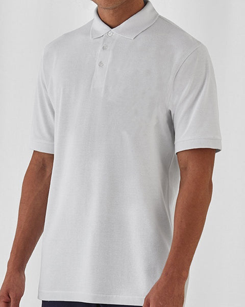 Unisex Βαμβακερή Κοντομάνικη Μπλούζα Polo Basic Line 4 Αποχρώσεις-Άσπρο-X Large