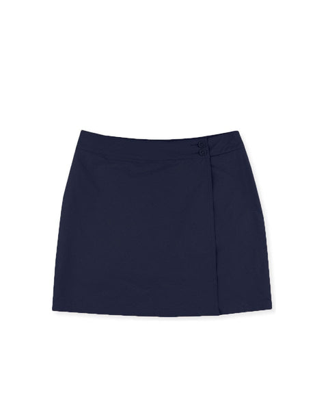 Γυναικείο Skort με Κουμπιά Basic Line σε 3 Αποχρώσεις-Μπλε-XLarge