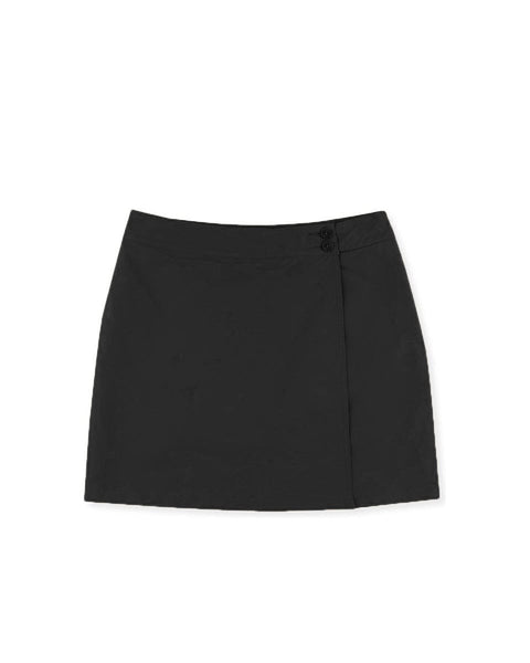 Γυναικείο Skort με Κουμπιά Basic Line σε 3 Αποχρώσεις-Μαύρο-Small