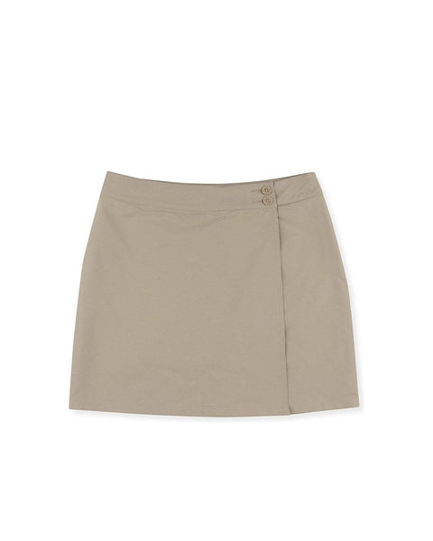 Γυναικείο Skort με Κουμπιά Basic Line σε 3 Αποχρώσεις-Μπεζ-XSmall